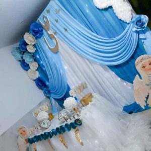 دکور جشن عبادت آبی برای دختر شهید مدافع حرم