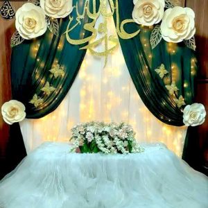 دکور ولادت امیرالمومنین در حسینیه فاطمة الزهرا